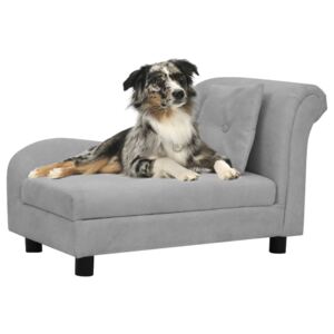 Dog Sofa with Pillow Grey 83x44x44 cm Plush