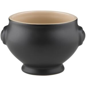 Le Creuset Stoneware Heritage Lionhead Soup Bowl Satin Black