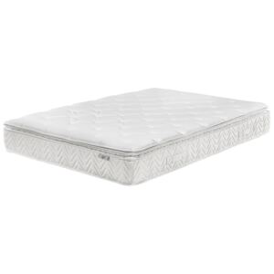 Pocket Spring Mattress White Bamboo Fabric EU Double 4ft6 5 Zone Medium Firm Removable Cover Beliani