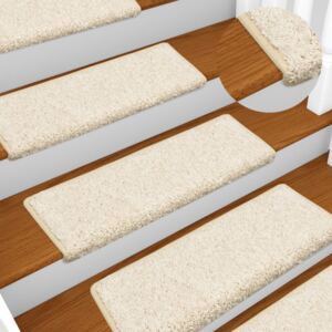 VidaXL Carpet Stair Treads 15 pcs 65x25 cm White