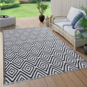 VidaXL Outdoor Carpet White and Black 80x150 cm PP