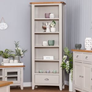 Chester Grey Painted Oak Tall Narrow Bookcase