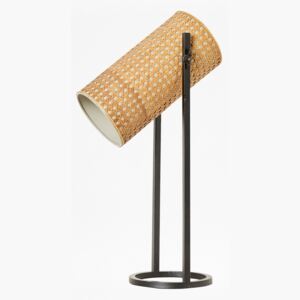 French Cane Table Lamp - natural/black