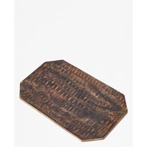 Dark Wood Hammered Platter - black