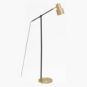 Brass and Matte Black Floor Lamp - brass and black