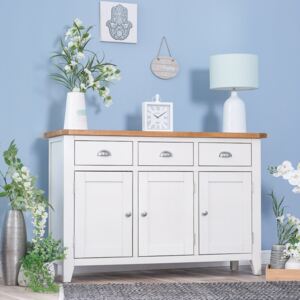 Chester White Painted Oak 3 Door Large Sideboard