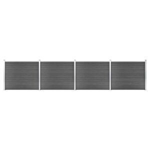 VidaXL Fence Panel Set WPC 699x146 cm Black
