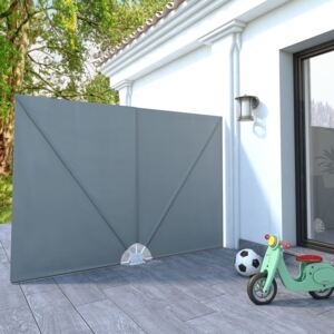 VidaXL Collapsible Terrace Side Awning Grey 240x160 cm