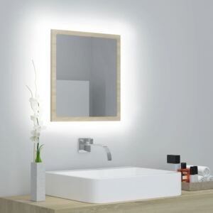 VidaXL LED Bathroom Mirror Sonoma Oak 40x8.5x37 cm Chipboard