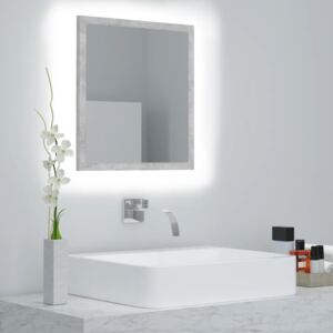 VidaXL LED Bathroom Mirror Concrete Grey 40x8.5x37 cm Chipboard
