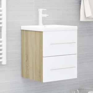 VidaXL Sink Cabinet White and Sonoma Oak 41x38.5x48 cm Chipboard