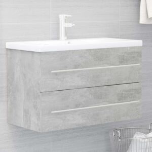 VidaXL Sink Cabinet Concrete Grey 80x38.5x48 cm Chipboard
