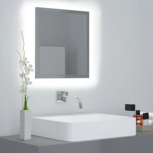 VidaXL LED Bathroom Mirror High Gloss Grey 40x8.5x37 cm Chipboard