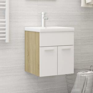 VidaXL Sink Cabinet White and Sonoma Oak 41x38.5x46 cm Chipboard