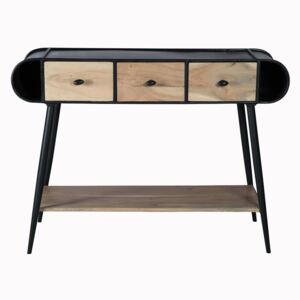 Industrial Chadar Metal and Wood Console Table