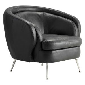 Murray Leather Tub Chair in Black