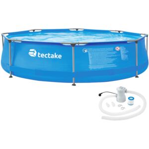 Tectake 402895 swimming pool round with pump - ø 300 x 76 cm