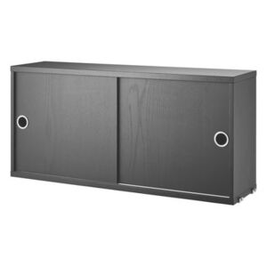 String® System Crate - / 2 doors - L 78 x D 20 cm by String Furniture Black