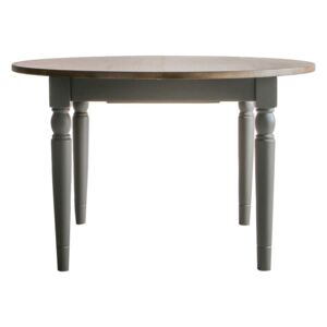 Cooper Oak Round Extendable Dining Table in Storm Grey