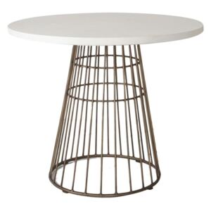 Louise Bistro Table in Bronze and White