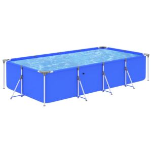 VidaXL Swimming Pool with Steel Frame 394x207x80 cm Blue