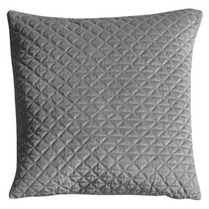 Revna Plush Quilted Cushion in Pebble Grey