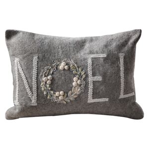 Embroidered Noel Natural Cushion