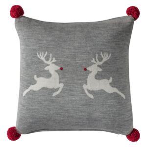 Reindeer a Dancing Grey Cushion
