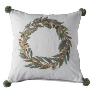 Pom Pom Wreath Cream Cushion
