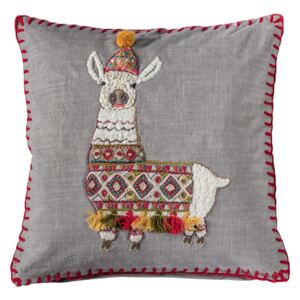 Happy Llama Grey Cushion