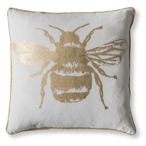 Bumble Bee Cushion in Gold & White