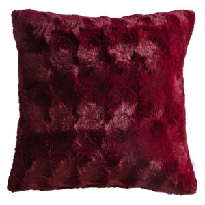 Berg Faux Fur Cushion in Crimson