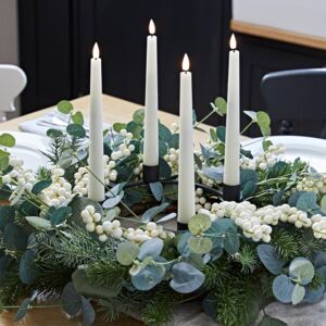 Eucalyptus Advent Wreath & TruGlow® Taper Candle Table Decoration