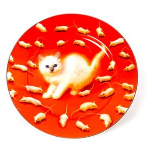 Toiletpaper - Kitten Plate - / Porcelain - Ø 27 cm by Seletti Multicoloured