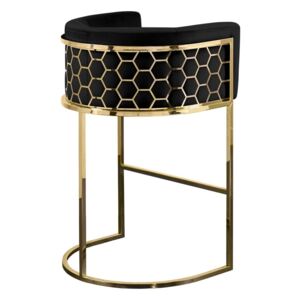 Alveare Counter Stool Brass - Black