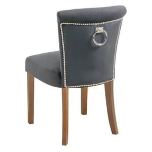 Positano Dining Chair with Back Ring - Smoke - Natural legs