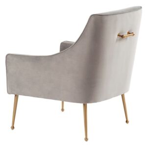 Mason lounge Chair - Dove Grey – Brushed Gold Legs