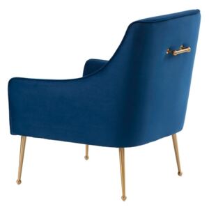 Mason lounge Chair - Navy Blue – Brushed Gold Legs