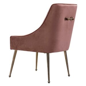 Mason Dining Chair Blush Pink - Brushed Gold Legs