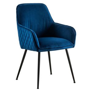 Watson Carver Chair Ink Blue with Black Legs