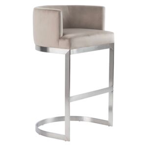 Lasco Bar Stool – Taupe - Brushed Stainless Steel Base