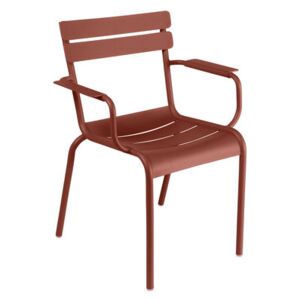 Luxembourg Stackable armchair - / Aluminium by Fermob Red/Brown