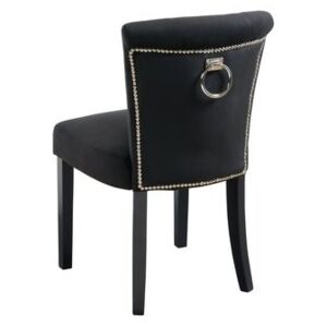 Positano Dining Chair with Back Ring - Black Velvet
