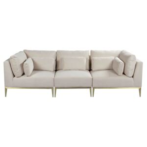 Cassie Three Seat Sofa – Chalk – Brushed Brass Base