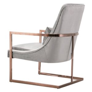 Vantagio Lounge Chair - Dove Grey - Rose Gold base
