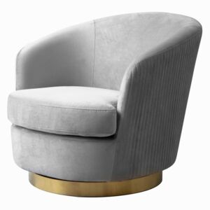 Melville Swivel Chair Dove Grey- Brass Base
