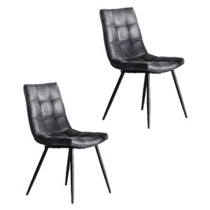 Charles Dining Chair in Anthracite, Set of Two