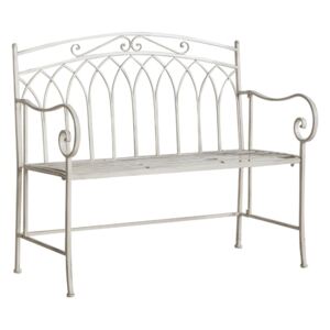Gavin Outdoor Bench in Weathered White