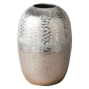 Kir Metallic Textured Vase in Silver