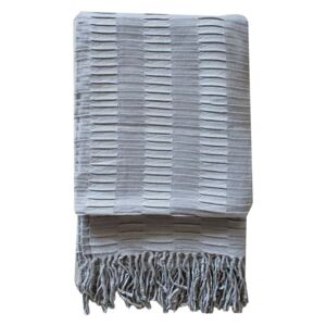 Delia Pleat Textured Throw in Silver